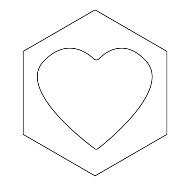 Coeur icône de style plat — Image vectorielle
