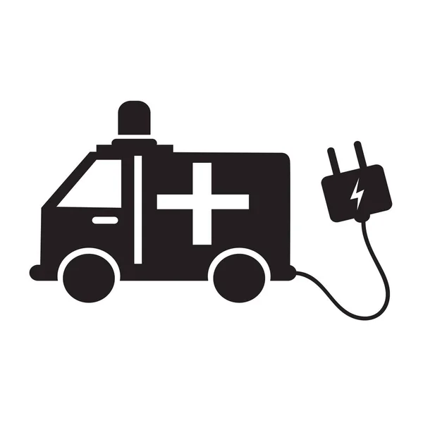 Elektrische ambulance auto pictogram — Stockvector