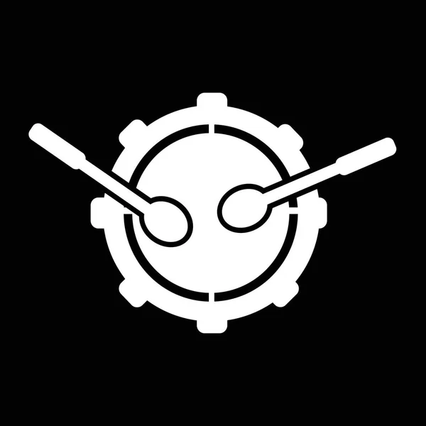 Ikona muzyczny bęben — Wektor stockowy
