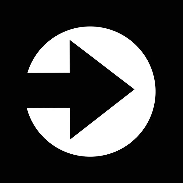 Pijl op het pictogram van de cirkel — Stockvector