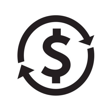 currency exchange with dollar icon clipart