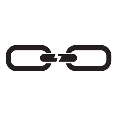 Zincir bağlantı simgesi tasarım kırık