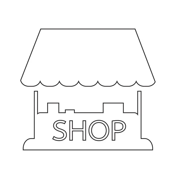 Значок здания магазина — стоковый вектор