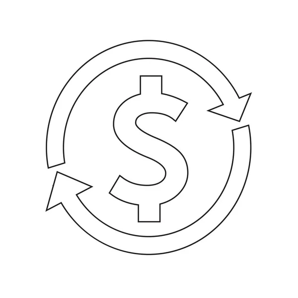 Обмен валюты с иконкой доллара — стоковый вектор