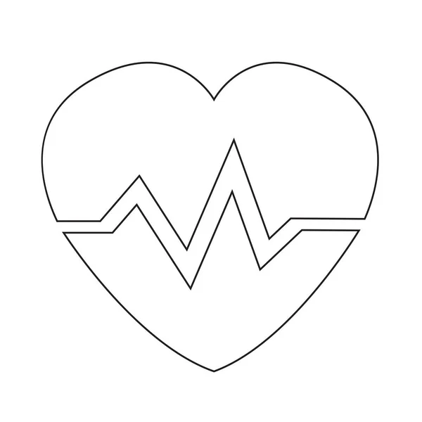 Hart cardio pulse pictogram — Stockvector