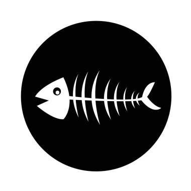 Balık iskelet simgesi illüstrasyon tasarım