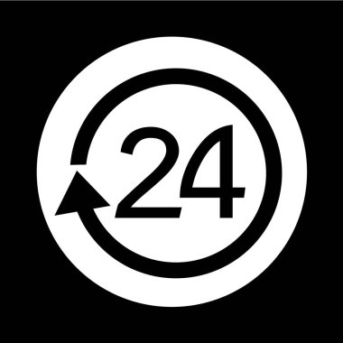 24 Saat simgesi illüstrasyon tasarım