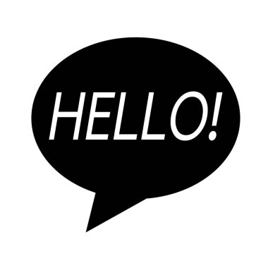 Merhaba word simgesini illüstrasyon tasarımı ile konuşma balonu