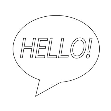 Merhaba word simgesini illüstrasyon tasarımı ile konuşma balonu