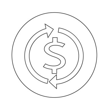 Para dolar işareti simgesi illüstrasyon tasarım