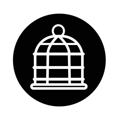kuş kafesi simgesi illüstrasyon tasarım