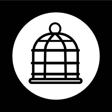 kuş kafesi simgesi illüstrasyon tasarım