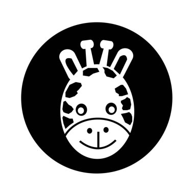 Zürafa yüz simgesi illüstrasyon tasarımı