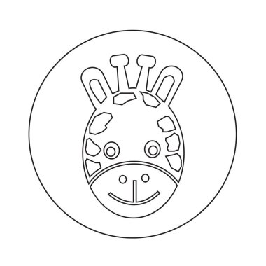 Zürafa yüz simgesi illüstrasyon tasarımı