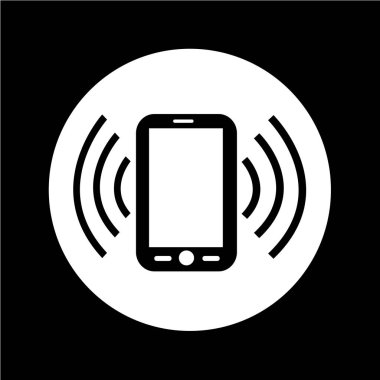 Hareket eden telefon simgesi illüstrasyon tasarım
