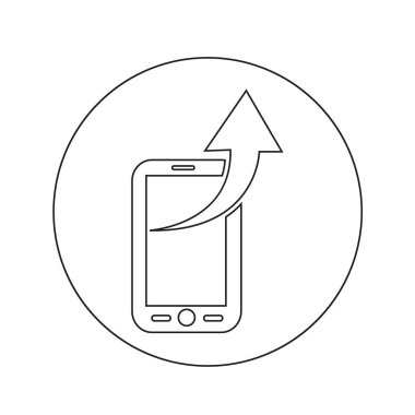 Hareket eden telefon simgesi illüstrasyon tasarım