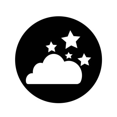 bulut yıldız simgesi illüstrasyon tasarımı