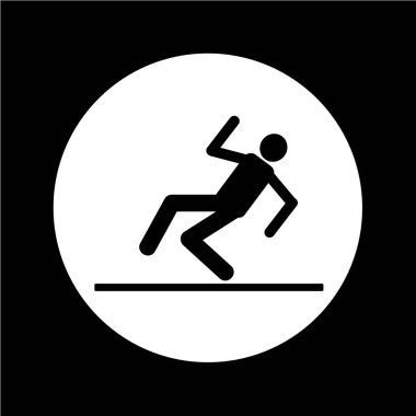 kaygan zemin işareti simgesi illüstrasyon tasarım