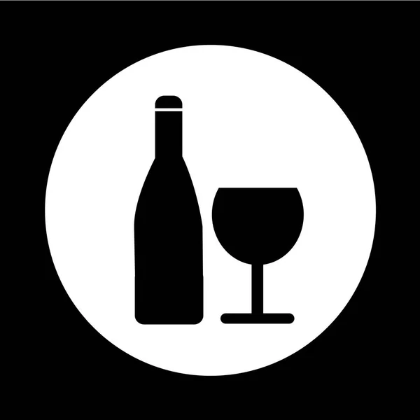 Wijnglas met fles pictogram afbeelding ontwerp — Stockvector