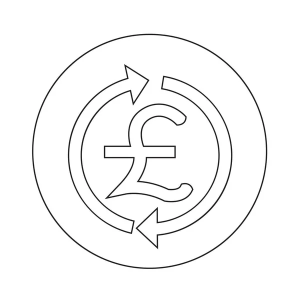 Peníze Gbp měny symbol libry ikona ilustrace design — Stockový vektor