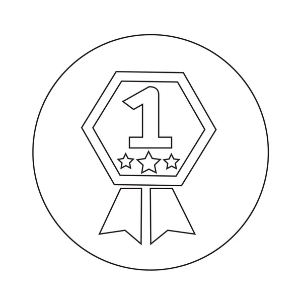 Nomor 1 desain ilustrasi ikon - Stok Vektor