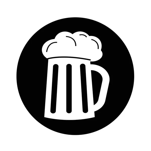Bière en verre icône illustration design — Image vectorielle
