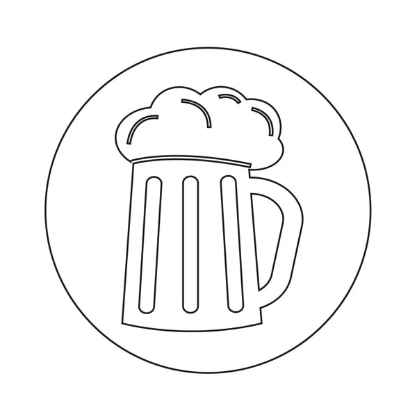 Bière en verre icône illustration design — Image vectorielle