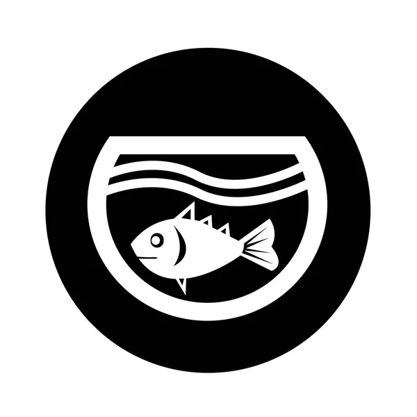 Fische im Aquarium Ikone Illustration Design — Stockvektor