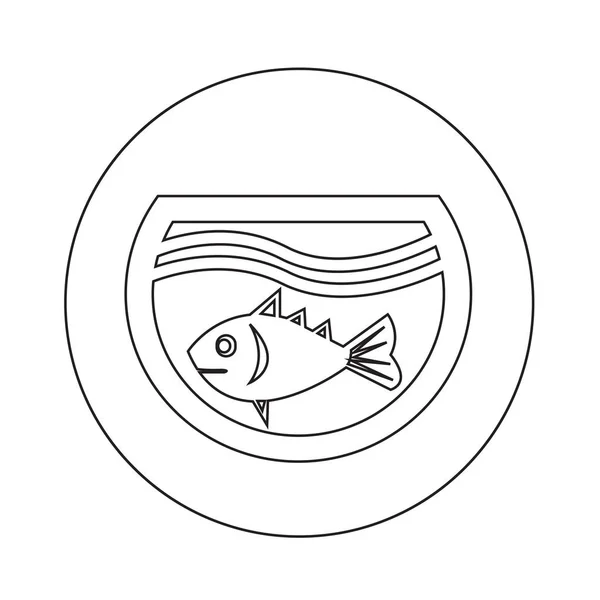 Akvaryum simgesi illüstrasyon tasarımında balık — Stok Vektör