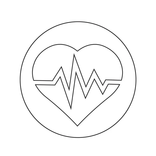 Linia serca ikona ilustracja projektu — Wektor stockowy