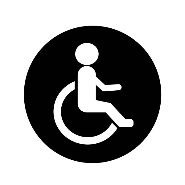 Silla de ruedas humana Icono para discapacitados diseño de ilustración — Archivo Imágenes Vectoriales