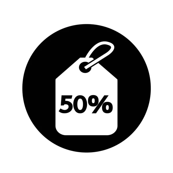 50% verkoop prijskaartje pictogram afbeelding ontwerp — Stockvector