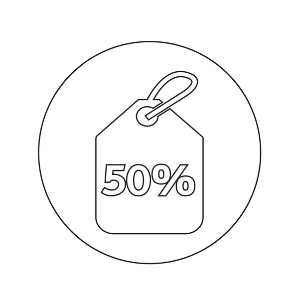 50% verkoop prijskaartje pictogram afbeelding ontwerp — Stockvector