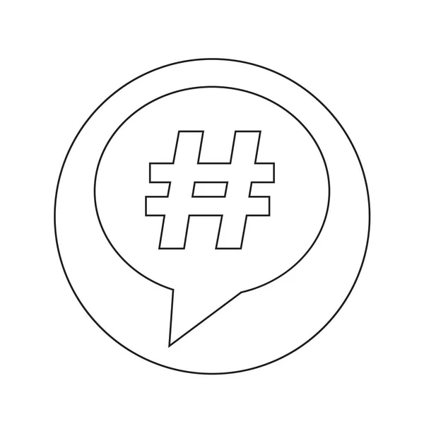 Projeto de ilustração de ícone de bolha de fala hashtag — Vetor de Stock