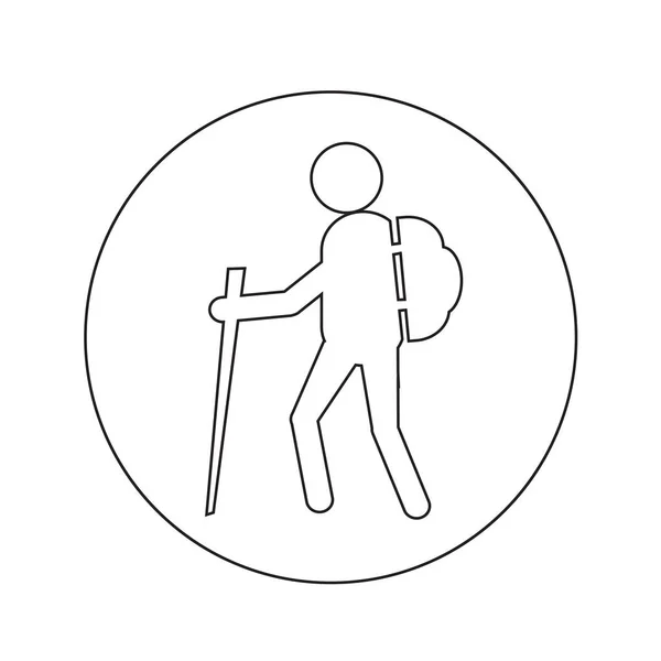 Escursionismo icona illustrazione design — Vettoriale Stock