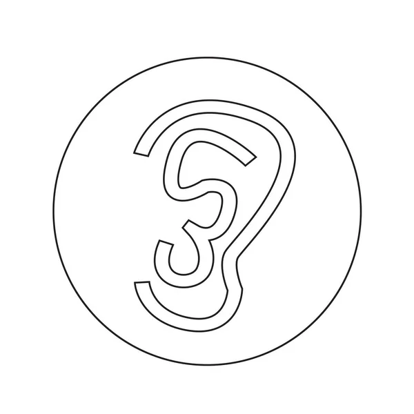 Icône oreille illustration design — Image vectorielle