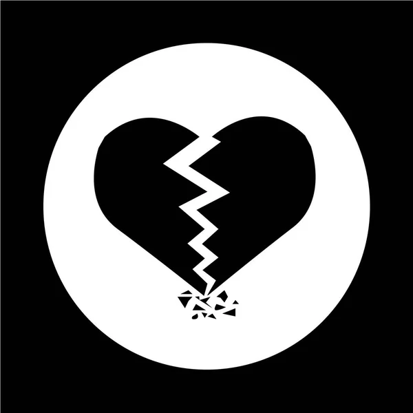 Icono del corazón roto — Vector de stock