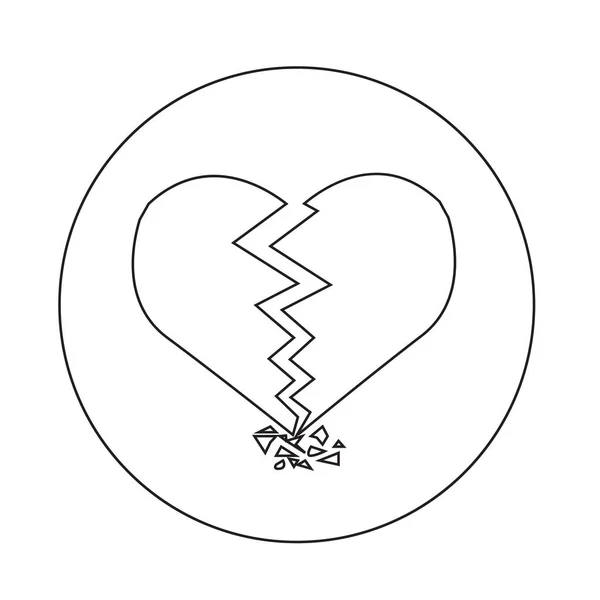 Εικονίδιο ραγισμένης καρδιάς — Διανυσματικό Αρχείο