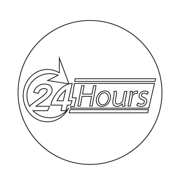 Ícone de 24 horas —  Vetores de Stock