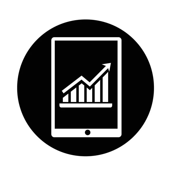 Gráfico en la tableta PC icono — Vector de stock