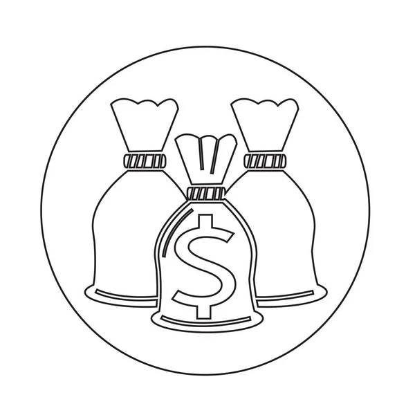 Ikona tašky na peníze — Stockový vektor
