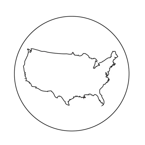 USA map icon — Stock Vector