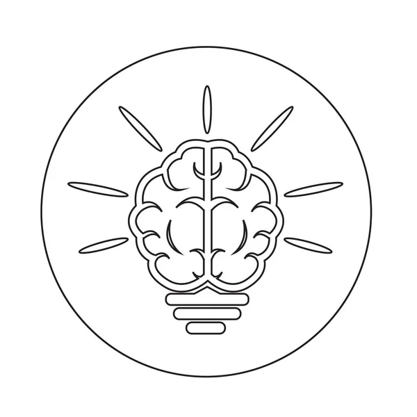 Простой значок мозга — стоковый вектор