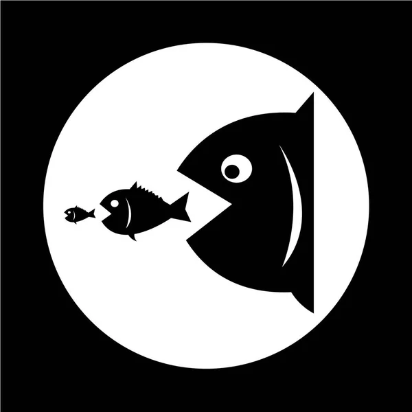 Velký ryby žerou malé ryby — Stockový vektor