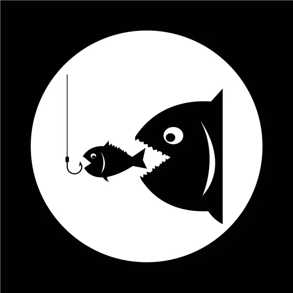 大きな魚が小さな魚を食べる — Stock vektor