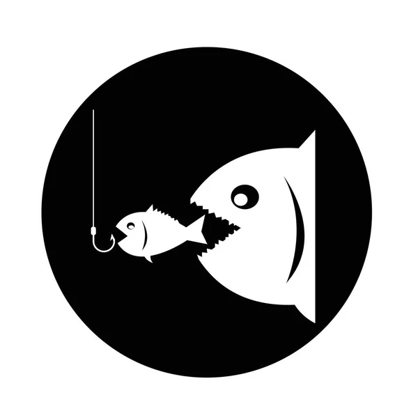 Los peces grandes comen peces pequeños — Vector de stock