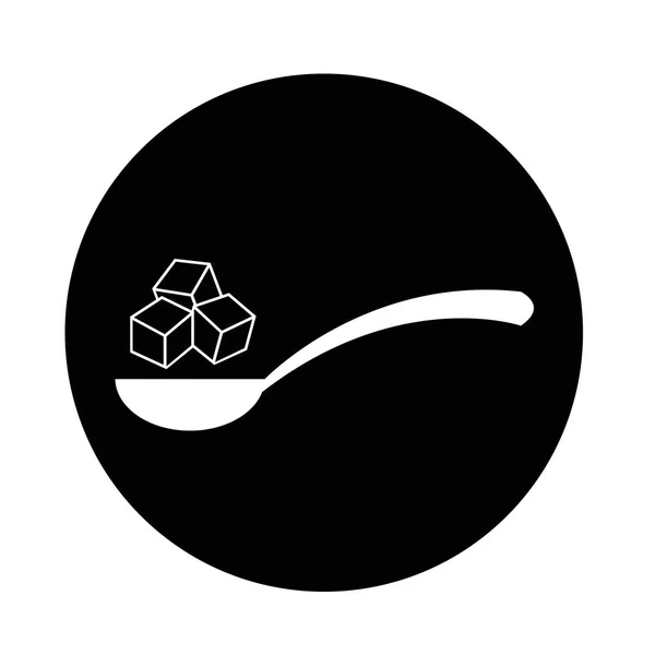 Sugar in spoon icon — Stock Vector