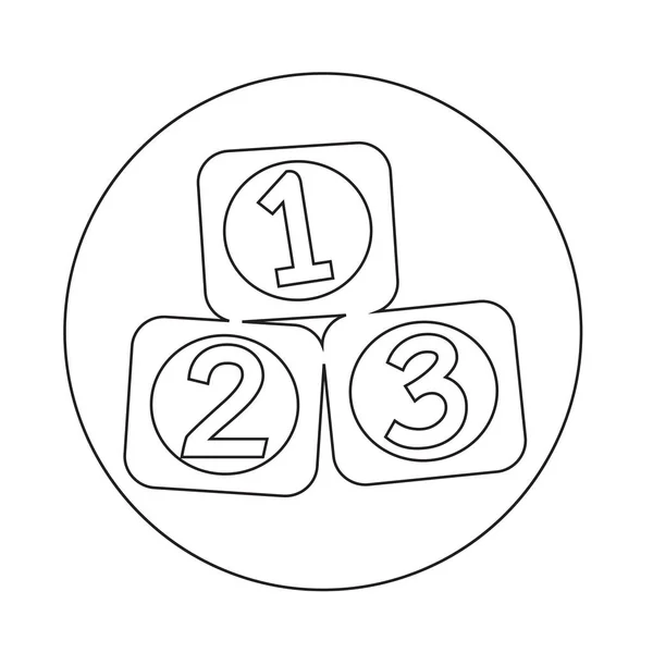 123 Block-ikonen — Stock vektor