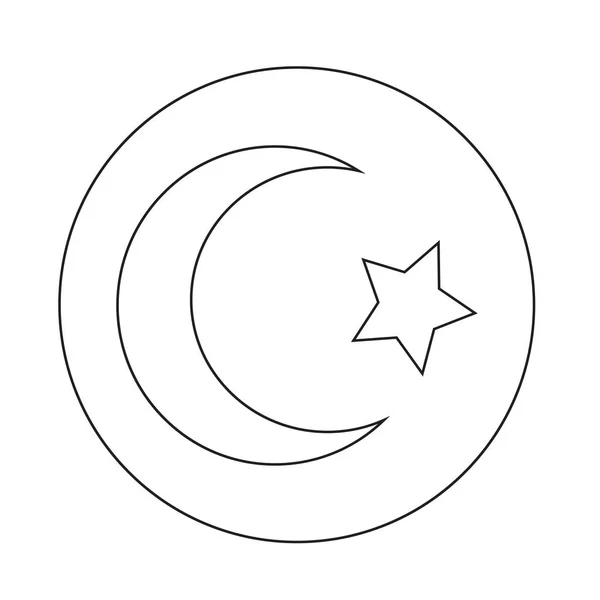 Islam Estrella creciente icono — Vector de stock