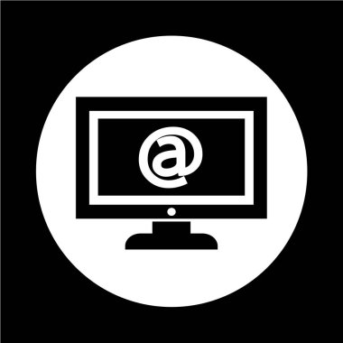 e-posta işareti monitör simgesini